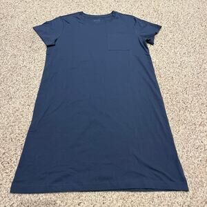 Pact Soft Spun Short Sleeve T-Shirt Dress Sz L Blue Organic Cotton Casual